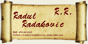 Radul Radaković vizit kartica